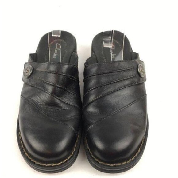 Clarks Flats Size 7 Leather Sticky Strap Mules - Picture 4 of 8